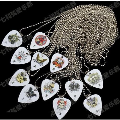 12 Pcs Bass Guitar Picks Pendant Necklace China 12 Zodiac Style