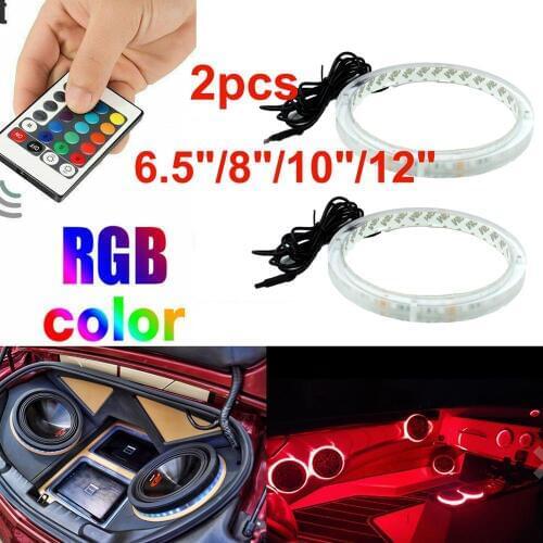 2pcs/Lot Universal Spacer Acrylic APP Control RGB Multicolor LED Speaker Rings Audio Marine Subwoofer for Auto Sounds
