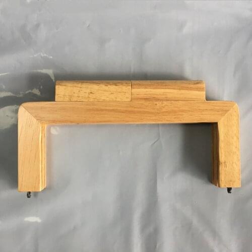 25cm Wood Purse Frame Solid Wood Bag Handle Handmade Wallet Craft Bag Frame DIY Accessories Handwork Screws Fixing Nature Color