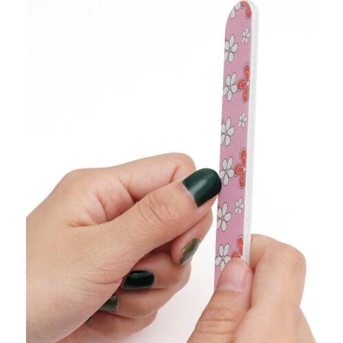 5pcs/lot 178x20x4mm Colorful Flower Round Thin Nail Art Files & Buffers Polish Gel Tools Manicure Nail Files Random Color