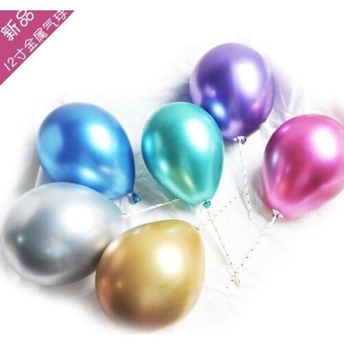 500pcs 12inch Metallic Latex Balloons New Glossy Thick Chrome Pearl Colors Inflatable Balls Decoration Globos Birthday Baloons