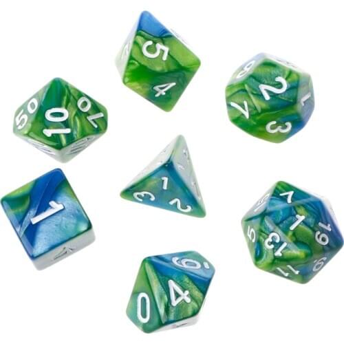 7pcs/Set Acrylic Polyhedral Dice For TRPG Board Game D4-D20