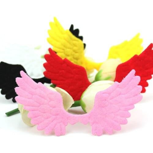70Pcs 3.5*7cm Colorful Angel Wings Appliques For Handmade Kids Hair Clip Headwear Crafts Decor Ornament Accessories