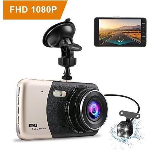 Car DVR 4.0 Full HD 1080P Dual Lens RearView DashCam Vehicle Monitor Video Recorder Auto Camera Car Detector Camcorder Registrar