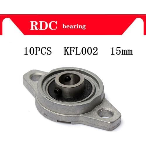 Free Shipping 10PCS KFL002 15mm KF002 KL002 High quality diameter zinc alloy flange bearing housings with pillow block
