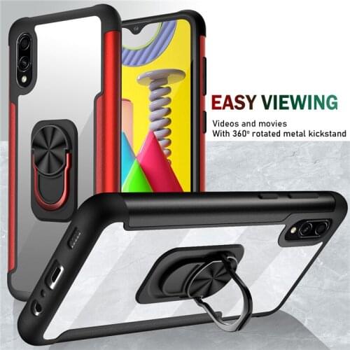 Armor Shockproof Case For Samsung Galaxy A02 2021 Metal Frame Bumper Soft TPU Hard PC Transpanet Back Cover for Galaxy A02