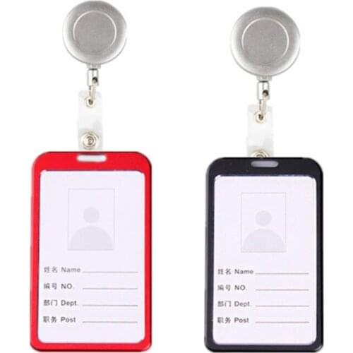 Teachers Doctors Nurses Staff ID Work Card Holder with Badge Reel Office Building Access Pass Card Cover Badge Holder Bus Sleeve