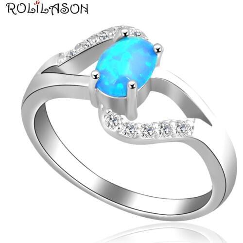 Zirconia Wholesale & Retail Luxury Blue Fire Opal silver plated Ring USA Sz #7 #7.5 Fine Fashion Jewelry OR332