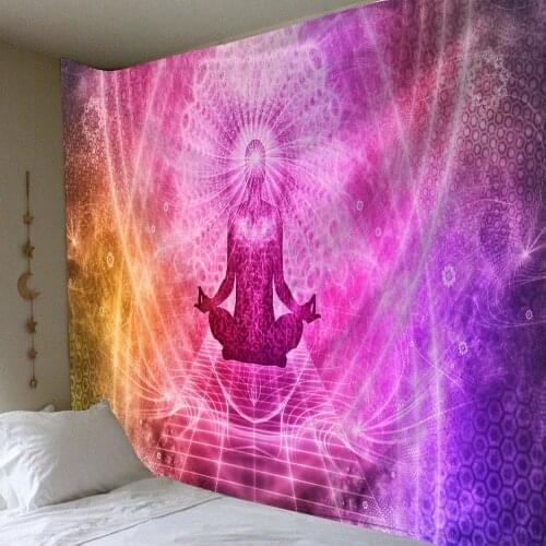 Psychedelic Energy Yoga Mat Blanket Chakra Wall Hanging Tapestry Mandala India Buddha Dorm Boho Decor Tenture Hippie Wall Carpet