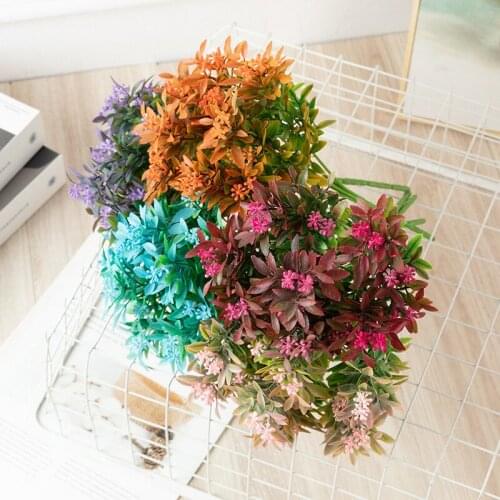 Artificial Fruit Flower Plastic Milan Grass Plant Wedding Party New Year Home Decoration Accessories Fake Flower