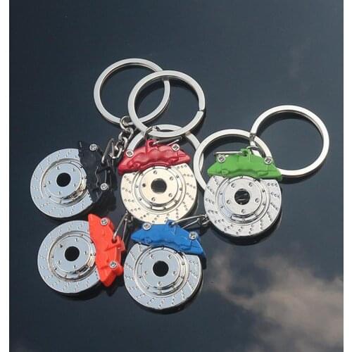 Creative Brake Pump Model Keychain Metal Brake Disc Model Car Auto Keychain Keyfob Keyring Gift Decorative Pendant Keychain