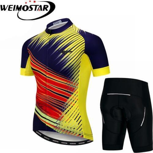 Weimostar Summer Cycling Jersey Set Maillot Ropa Ciclismo Breathable Team Racing Sport Bicycle Jersey Mens Cycling Clothing