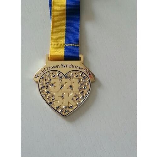 Custom iron soft enamel with glitter,medal with ribbon