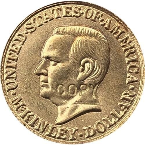 24-K Gola-Plated USA 1916 1 Dollars Francs coin copy 15mm