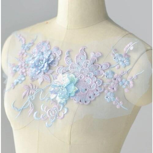 Patches on clothes wedding dress lace applique DIY craft flower patch garment auxiliary material