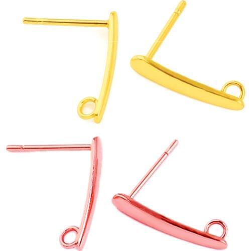 20pcs/lot Stainless Steel Earring DIY Base 3*15M Rectangular With Hanging Ear Pins Ear Hook Jewelry Making Connector Accessories