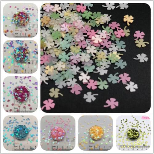 30g/Lot 4mm Clover Loose Sequins Glitter Paillettes For DIY Nail Craft,Filler, Wedding Decoration confetti Wholesale