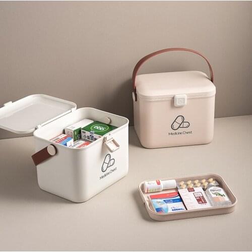 Portable First Aid Kit Plastic Drug Multi-Function Medicine Organizer Holder Large Small Safety Family Emergency Kit Box