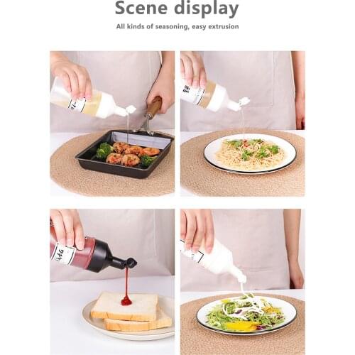 Household Kitchen Empty Sauce Container Multi-functional Squeeze Type Visible Body Tomato Salad Dressing Bottle Oil Can