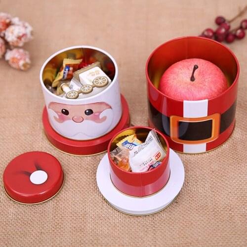 Christmas Craft Candy Jewelry Storage Box Snowman Three-tiered Iron Box Set Jar Christmas Small Iron Box Wedding House Decor
