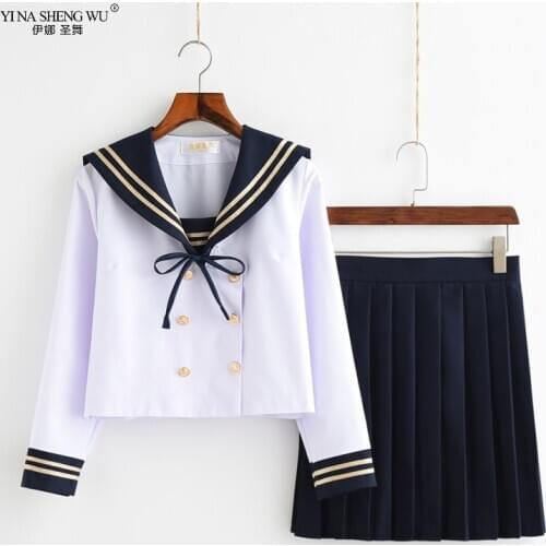 Chorus Performance School JK Uniform Dress Long Sleeve Shirt Pleated Skirt Sailor Suit Winter Japan School Girl Seifuku Uniforms