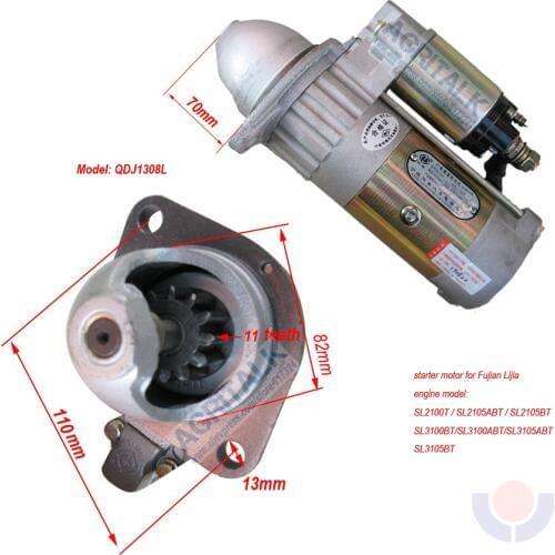 The starter motor QDJ1308L for Fujian Lijia SL2100 / SL2105T / SL2105BT / SL2105ABT / SL2108ABT/SL2110ABT/SL3105BT/SL3105ABT etc