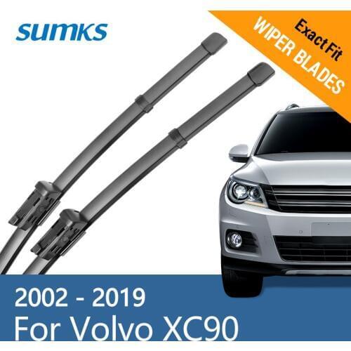 SUMKS Wiper Blades for Volvo XC90 Hook / Pinch Tab Arms 2002 to 2009