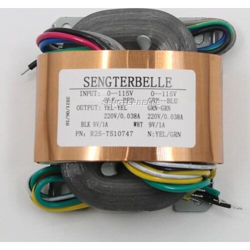 1PCS 35VA（35W）Pure Copper R-Core Transformer 220V x2 + 9V x2 For Tube Preamp