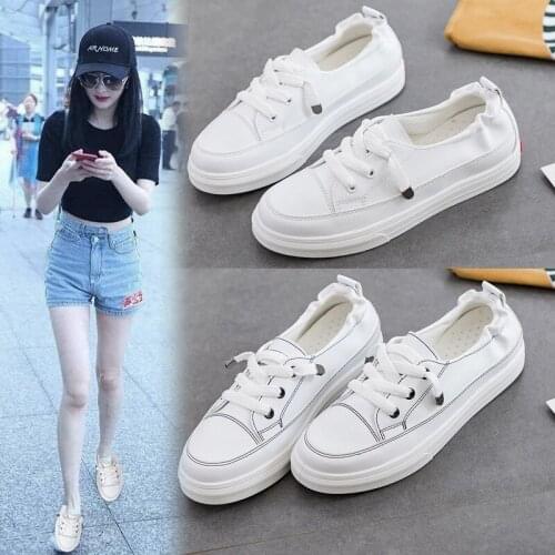 Womens Sports Shoes 2021 Spring And Autumn New Flat Casual Shoes Breathable All-Match One-Step Vulcanized Shoes Sports Shoes