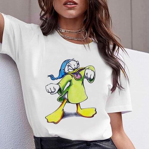 Summer Clothing Sexy Female Loose Women T-shirt Punk Donald Duck Streetwear Ladies Top Disney Tshirts Harajuku Clothes Dropship