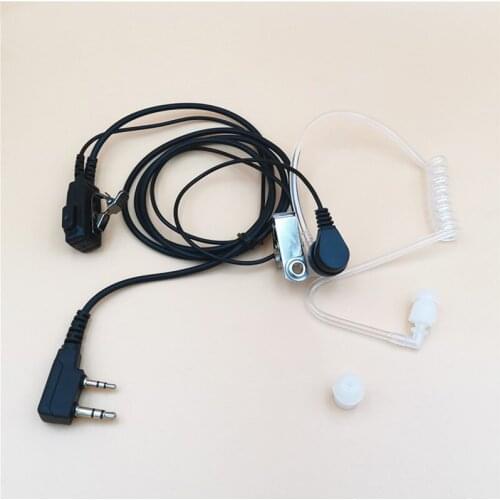 Intercom air tube headet earphone auriculares con micro para walkie talkie accessories fbi 2 pin for baofeng tyt quansheng radio