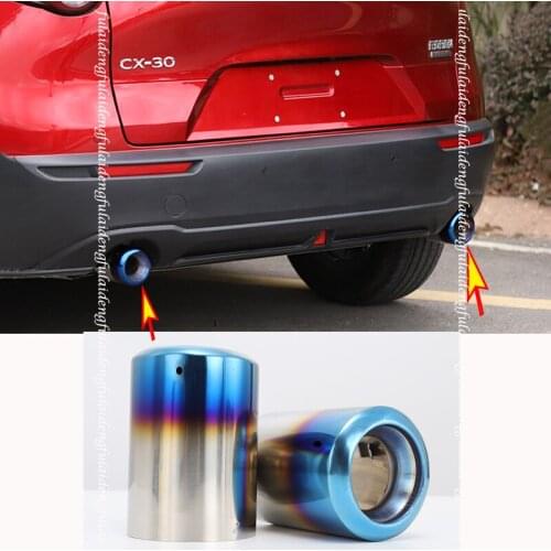 2pcs For Mazda CX-30 2020-2021 New stainless Exhaust Muffler Tail Pipe Tip Tailpipe cover trim Car Accessories