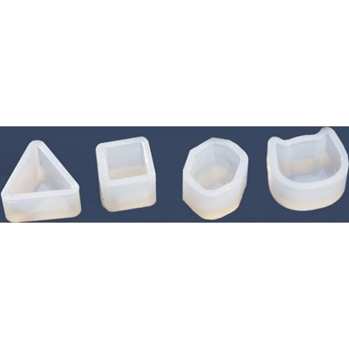 2pcs/set Stud Crystal Jewelry Making Tool Silicone Resin Mold Cat Animal Mold Square Hexagon Mold White Multi Shaped