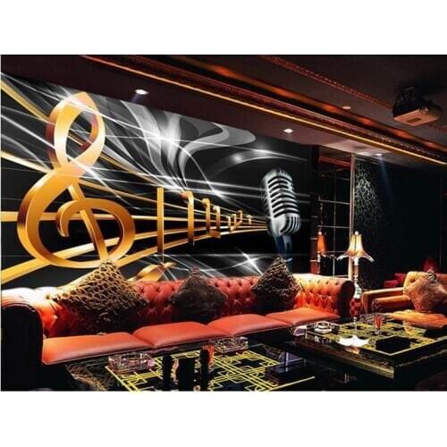 3d wallpaper custom Dynamic music symbol bar KTV background wallpaper