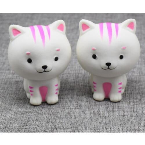 5pcs/lot 8.5CM Kawaii Cat Pussy Squishy Toy Slow Rising Phone Straps Soft Squeeze Animal Bread Charms Scented Kid Xmas Toy