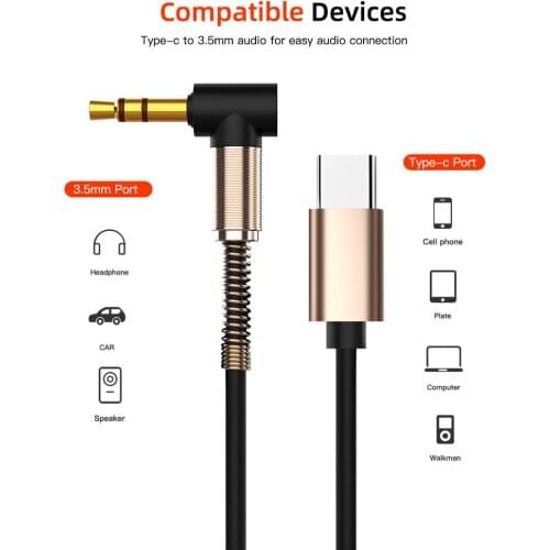 Type-C To Male To 3.5mm Jack Plug Female Audio Cable No Noise and Current Sound for Mobile Phone Tablet or Other Devices