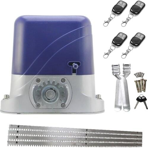 500kg Automatic Sliding Gate Opener Driver with 4m Steel Racks 4 Controller Electric Remote Control Sliding Door Motor Actuator