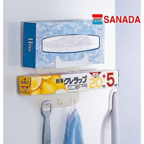 Free shipping Kitchen towel rack & plastic wrap racks, sucker bracket with hooks Storage Rack 5304