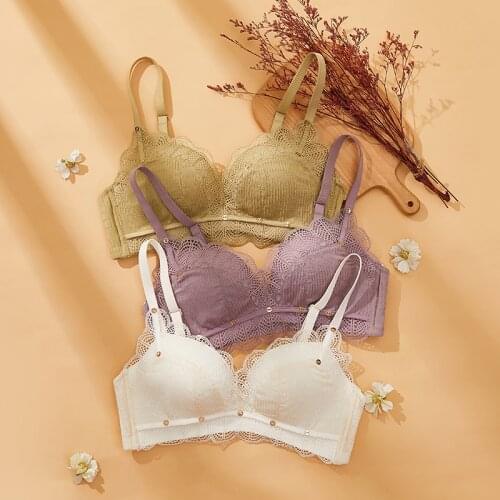 Wire Free Bralette Bra For Woman Push Up Lingerie Underwear For Young Woman Everyday Summer New Sexy Lace Womens Non-wired Bra