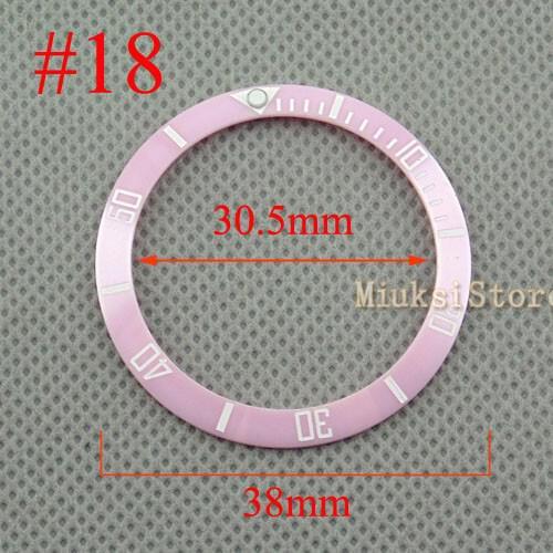 38mm pink new ceramic bezel white digital tick mark for men/women large dial watch