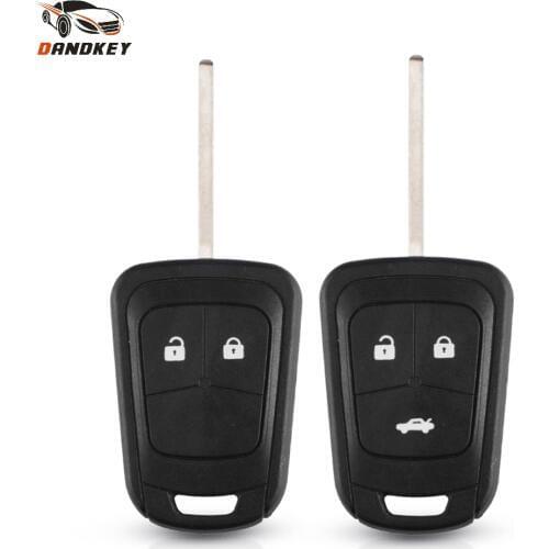 Dandkey 2/3 Button Remote Car Key Shell Case For Chevrolet Camaro Sonic Cruze Malibu Spark Equinox Aveo For Opel Key HU100 Blade