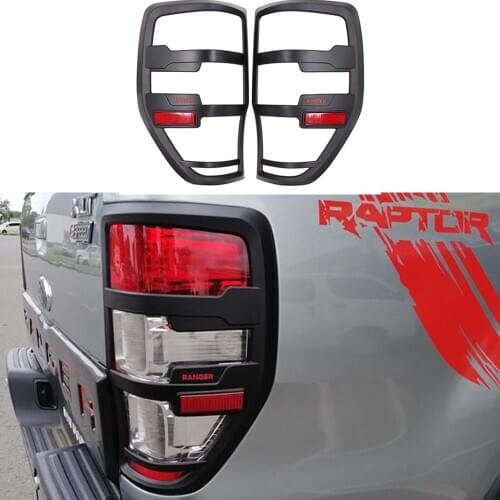 Black Matte Exterior Rear Lamp Hoods Tail Lights Cover For Ford Ranger Accessories 2012-2020 T6 T7 T8 Wildtrak Raptor