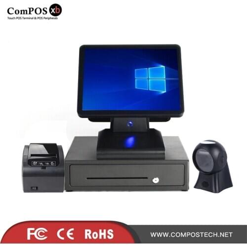 ComPosXb POS all in one terminal 15‘ touch cash register pos systems with QR code scanner