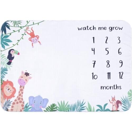 Baby Blanket Soft Flannel Photography Monthly Photo Newborn Children Milestone Sleeping Bath Crawling