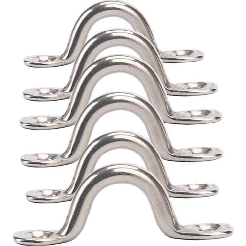 ELEG-Pack of 6 Stainless Steel Bimini Boat Top PAD EYE , Eye Straps, Tie Down, Kayak Deck Loops, Tie Down Anchor Point, footman