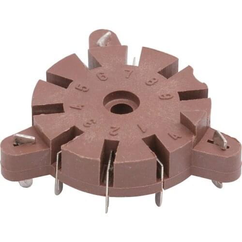 10PCS Bakelite Tube Socket GZS9CPC 9 Pin Seat Tube Socket Silver Foot PCB For 12AX7 12AU7 ECC83 Tube Amplifier