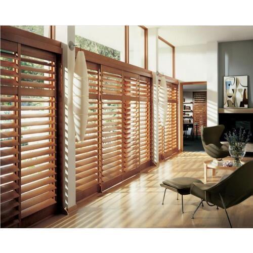 Custom Basswood Plantation Shutters Wooden Blinds Solid Wood Shutter Louvers PS276