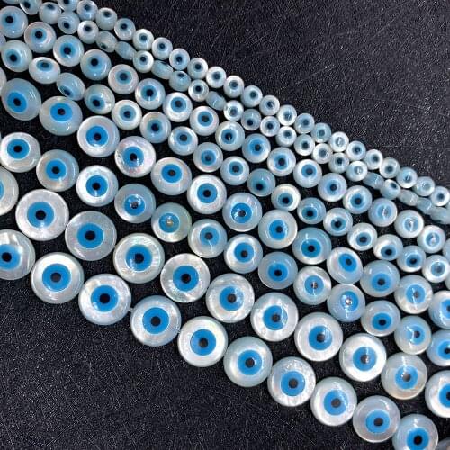 Exquisite Natural Sea Shell Evil Eye Charm Shell Beads for Making DIY Handmade Jewelry Necklace Bracelet Earrings Accessories