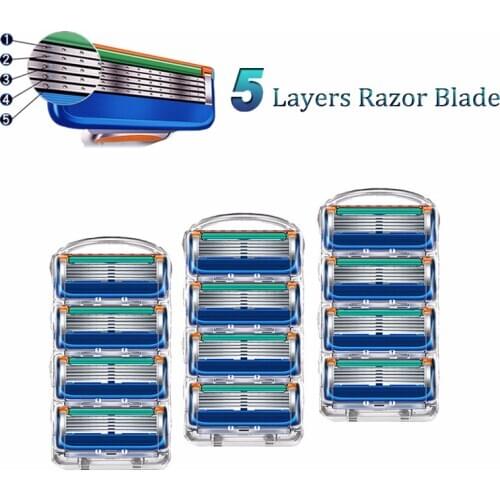 Men Razor Blades Shaving Cassettes For Replaceable Blades Fit 5 Stainless Steel Razor Blades Heads