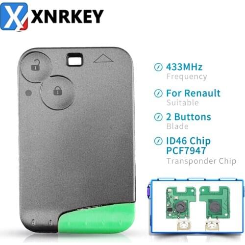 Free Shipping (5pcs/lot) 3 button Smart Car for R-enault M-egane with PCf7947 chip and Emergency Key 433MHZ